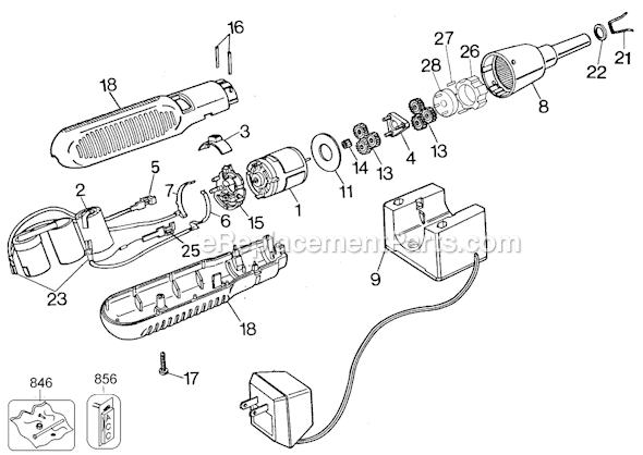 Page A Diagram and Parts List for 9074 Type 1 Black and Decker Electric Drill